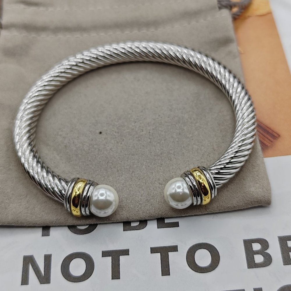 DY vintage 7mm pearl bracelet size M 925 silver